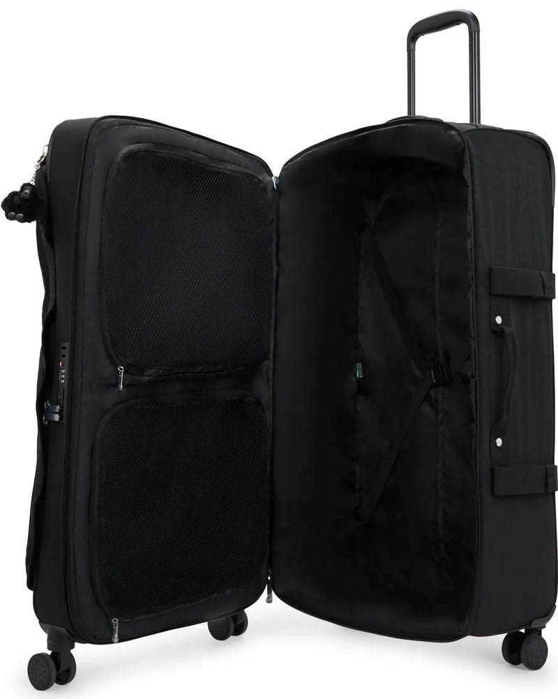 kipling Spontaneous 78 Cm Large 4-Double Wheeled Check-In Luggage Trolley Suitcase - Black Noir - Image 4